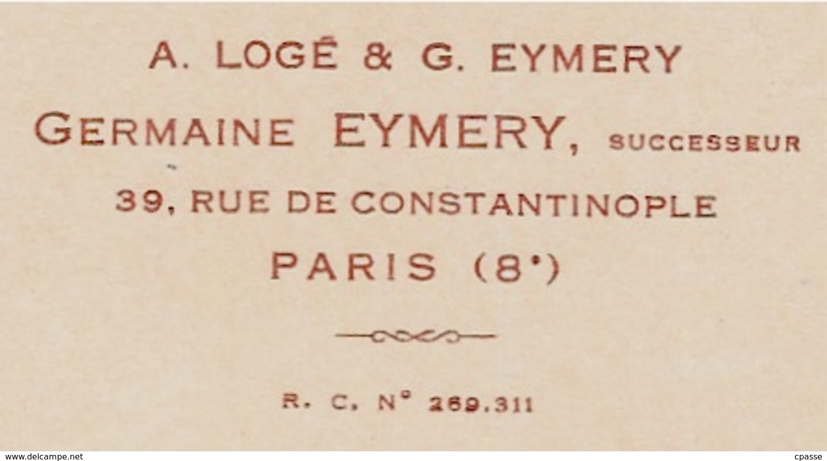 Faire-Part Commercial Germaine EYMERY Rue De Constantinople 75008 Paris "Curiosités De La Chine Et Du Japon" - Autres & Non Classés