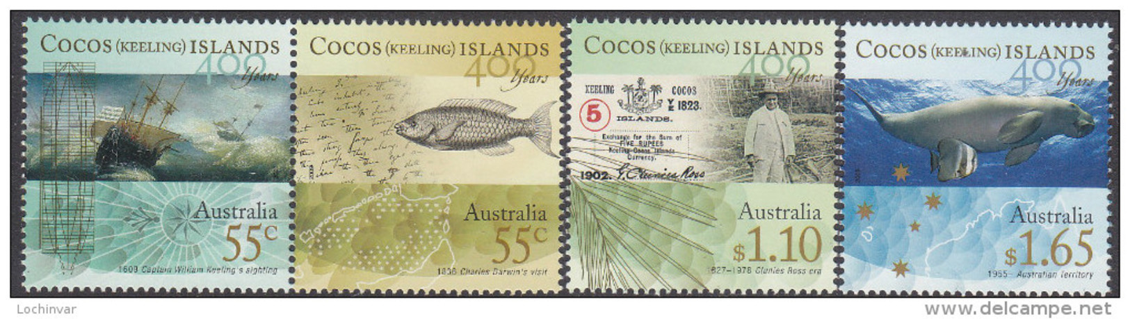 COCOS Is, 2009 SIGHTING OF COCOS ANNIV 4 MNH - Cocos (Keeling) Islands