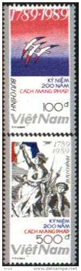 Vietnam MNH Sc 1998-99 Mi 2063-64 Bicentenary Of French Revolution 1989 - Vietnam