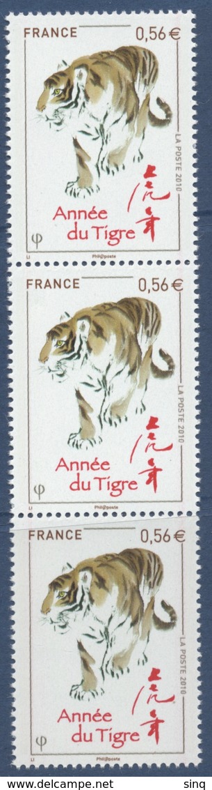 N° 4433 Année Du Tigre Faciale 0,56 € X 3 - Unused Stamps