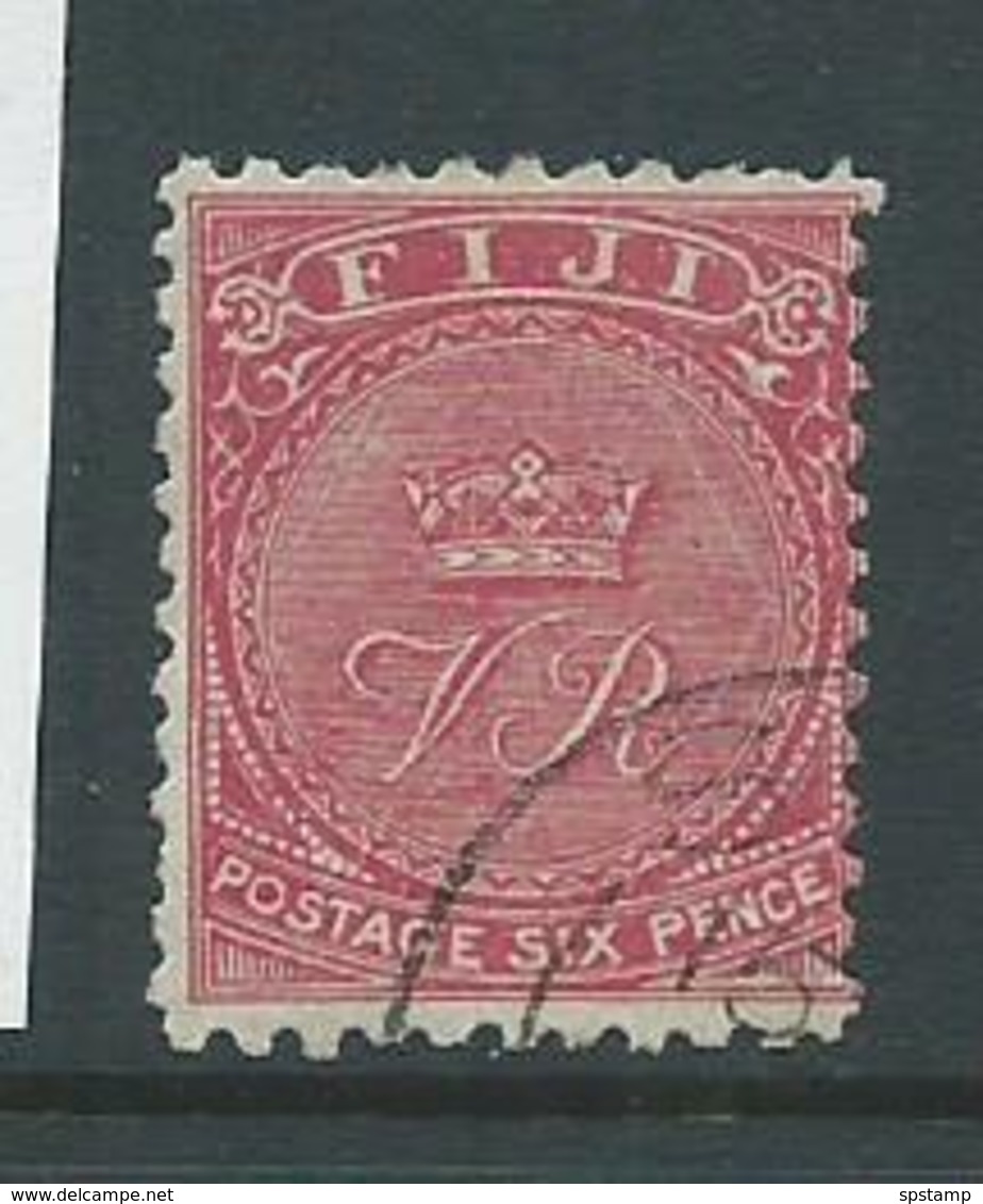 Fiji 1878 6d Bright Rose Crown & VR FU - Fiji (...-1970)