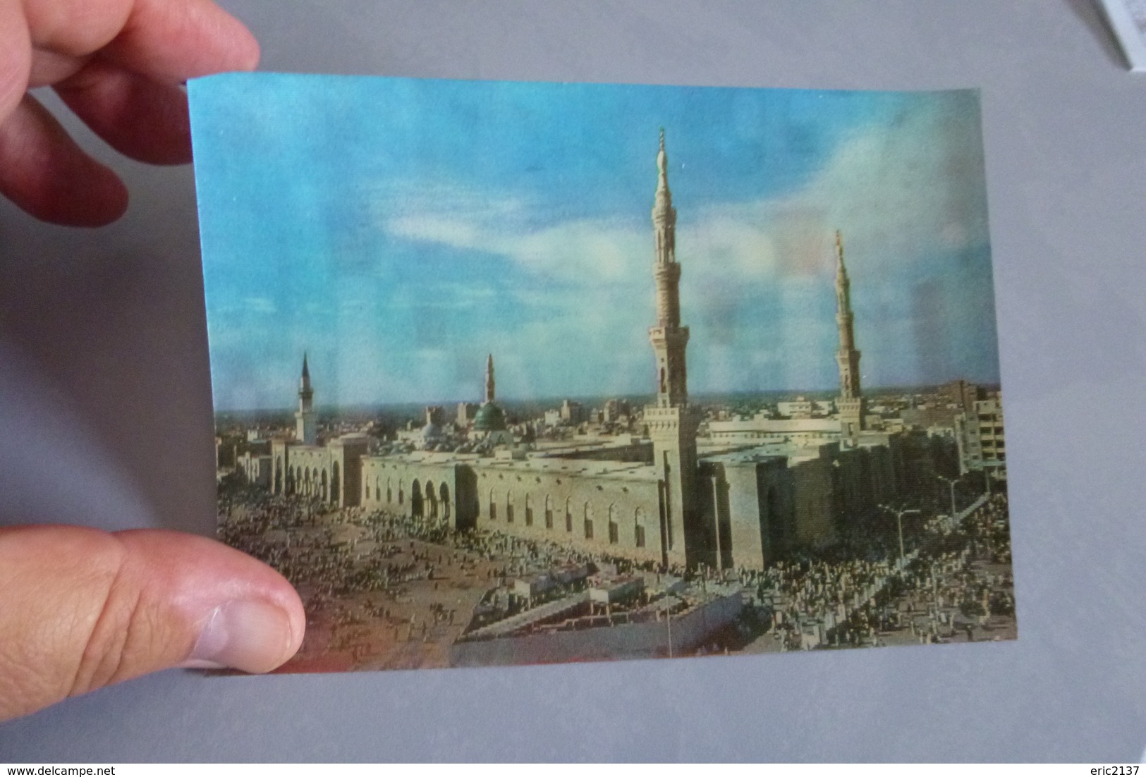 BELLE CARTE 3D VISIO RELIEF ...CHANGING VIEW OF HOLY MOSQUE OF PROPHET IN MEDINA - Islam