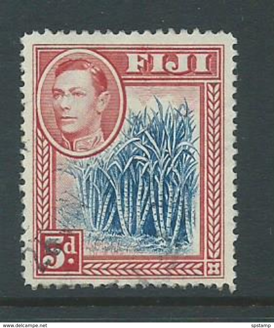 Fiji 1938 - 1955 KGVI Definitives 5d Blue Canes FU - Fiji (...-1970)