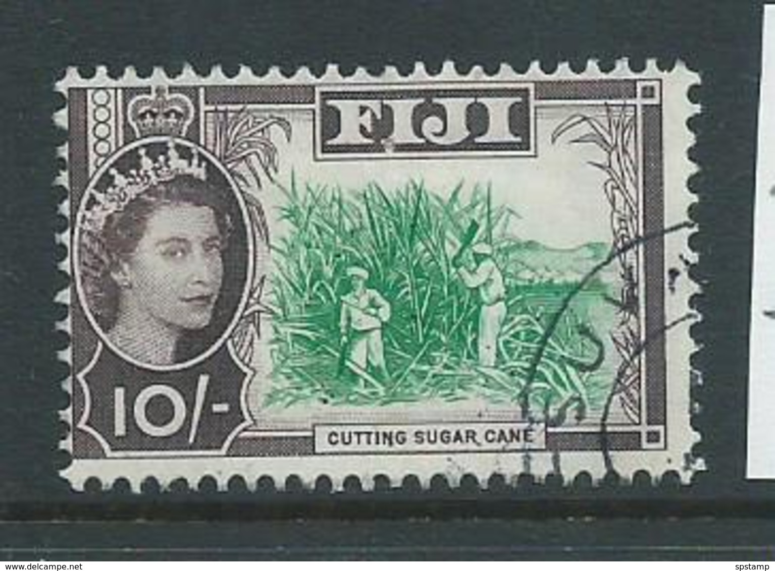 Fiji 1962 QEII 10 Shilling Sugar Cane Definitive FU - Fiji (...-1970)