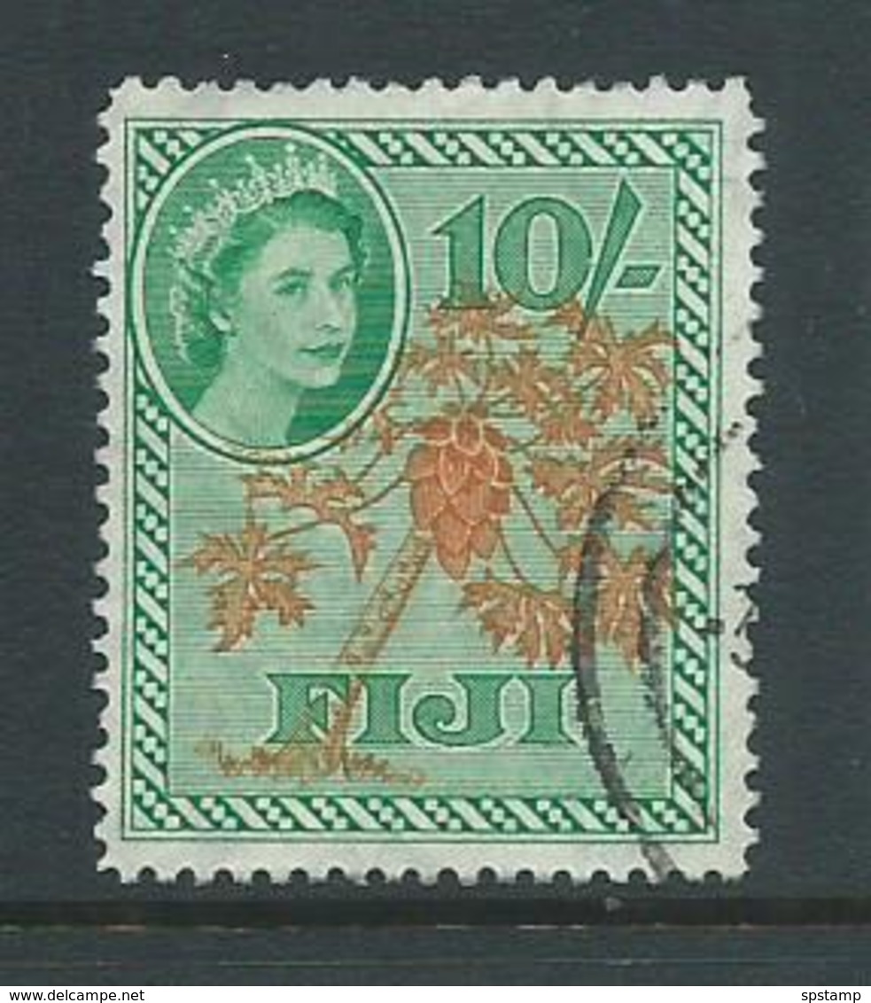 Fiji 1954 QEII 10 Shilling Papaya Tree Definitive FU - Fiji (...-1970)