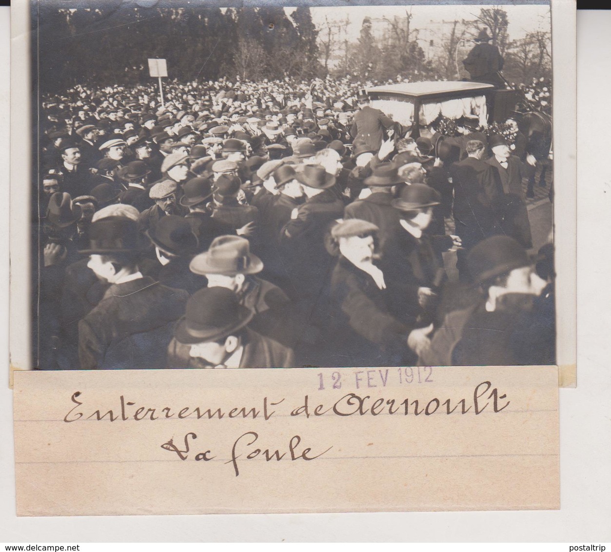 Paris Enterrement De Aernoult La Foule 1912 +- 13*9CM Maurice-Louis BRANGER PARÍS  (1874-1950) - Lugares