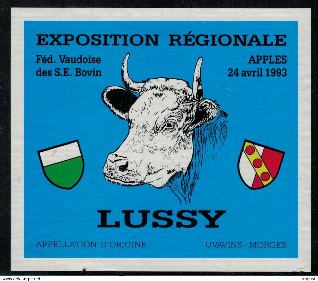 Etiquette De Vin // Lussy, Exposition Régionale Des SE Bovin Apples - Vacas