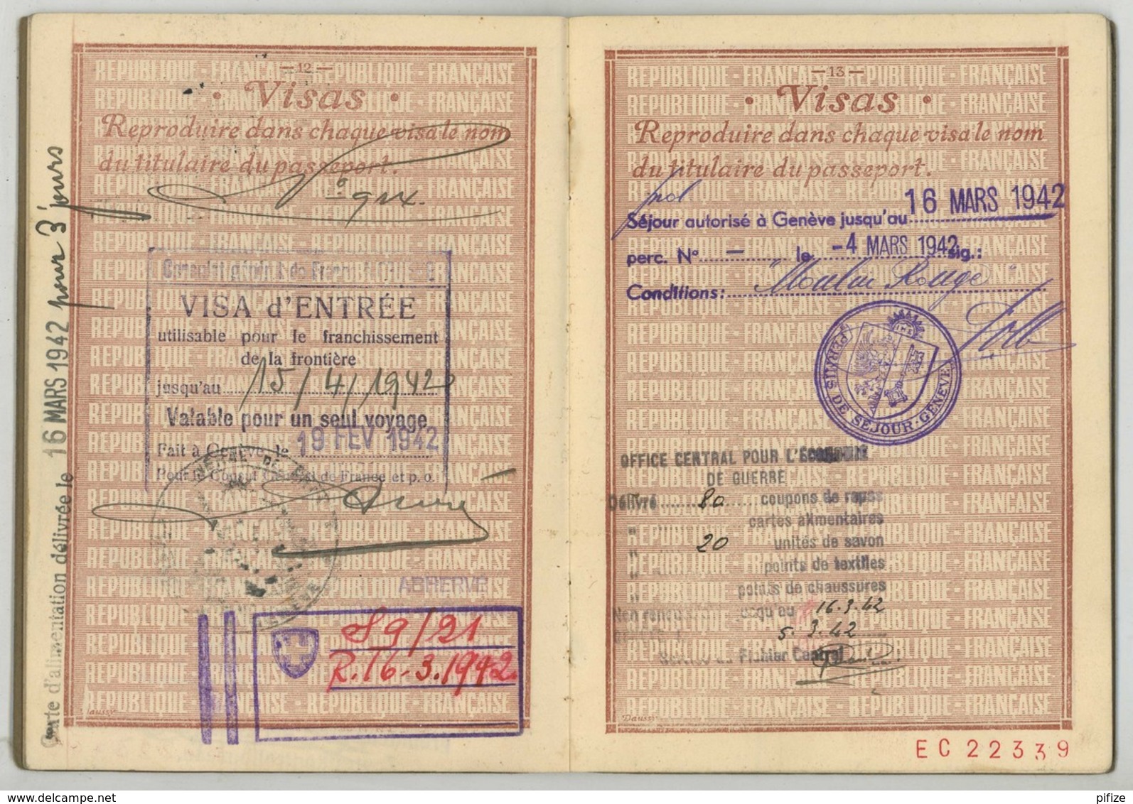 Passeport x 3 Raymond Isaac , alias Raymond Dac , artiste chorégraphique ayant beaucoup voyagé . Judaïca . Occupation .