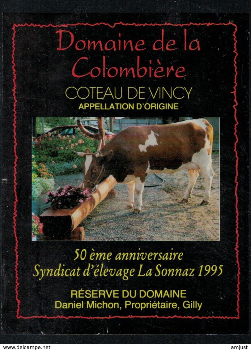 Etiquette De Vin //  Château De Vincyn, 50 Ans Du Syndicat D'élevage La Sonnaz 1995 - Kühe