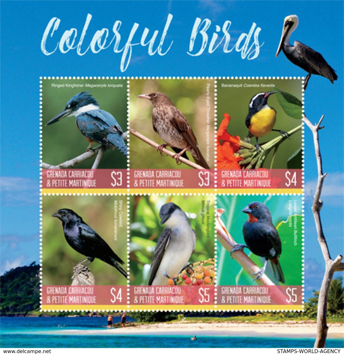 2019-07- GRENADA GRENADINES-   COLORFUL BIRDS   6V    MNH** - Altri & Non Classificati