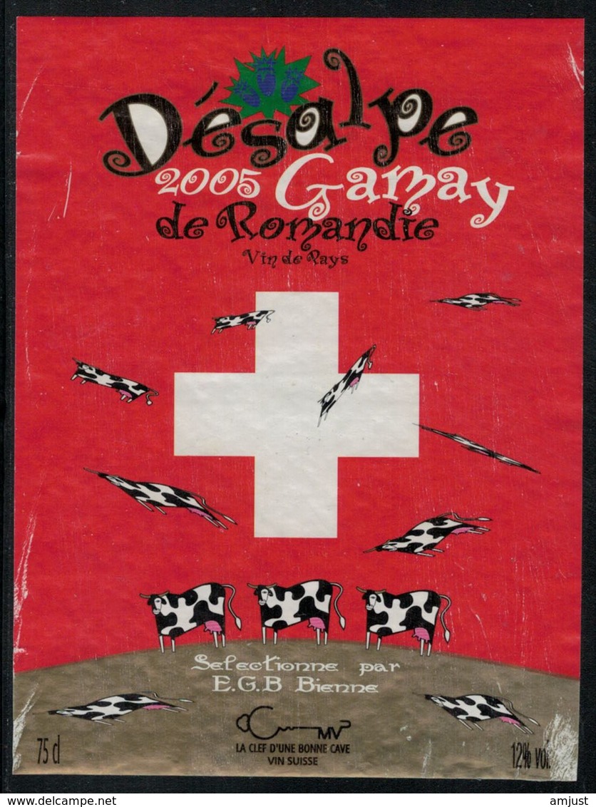 Etiquette De Vin // Gamay, La Désalpe - Kühe