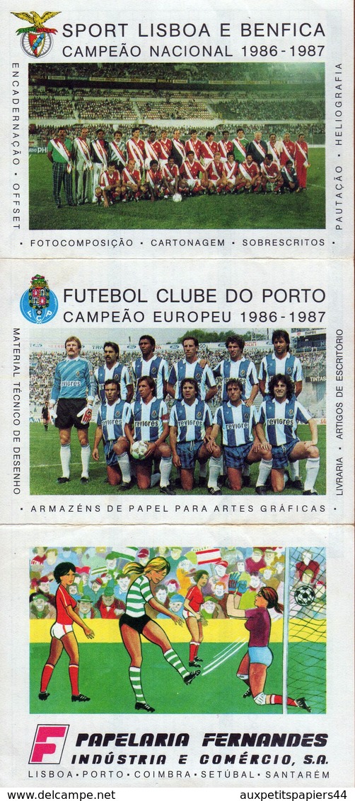 Calendrier Original Sport Lisboa E Benefica - Campeao Nacional 1986-1987 - Football Portugais - Papelaria Fernandes - Kleinformat : 1981-90