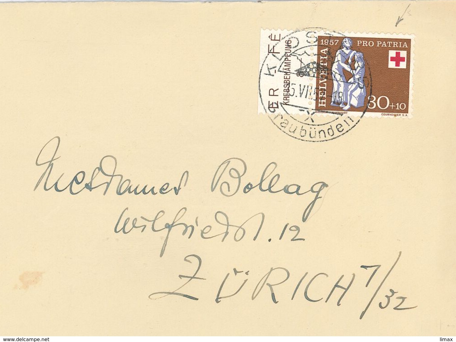 Klosters Graubünden 1957 Krebsbekämpfung - Briefe U. Dokumente