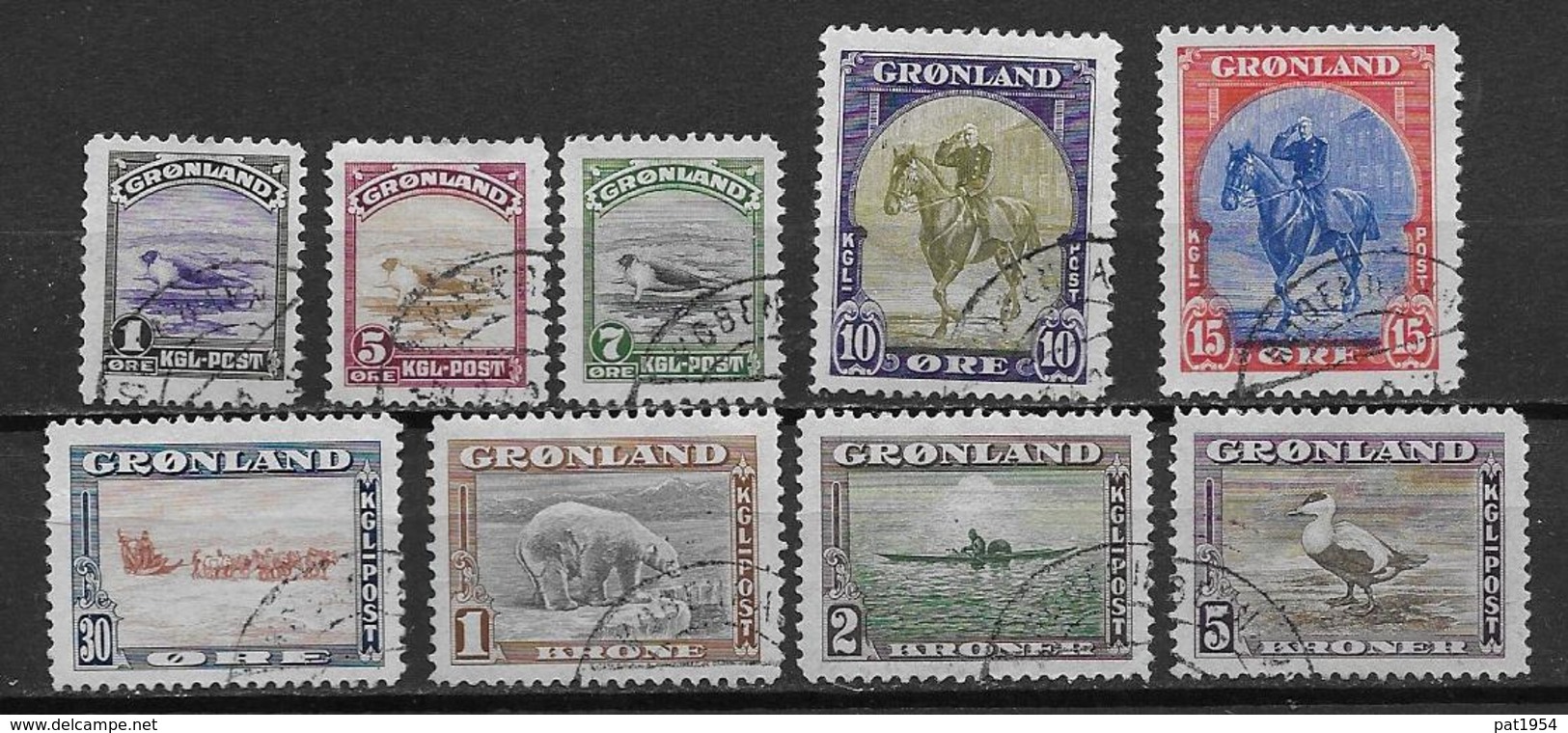 Groënland 1945 N° 10/18 Oblitérés Avec Phoque, Ours Polaire, Traineau à Chiens, Kayak Etc. - Usati