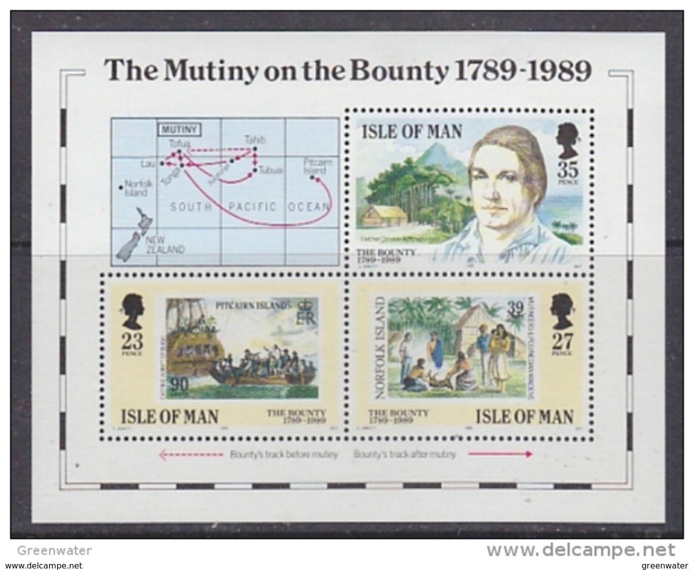 Isle Of  Man 1989 The Mutiny On The Bounty  M/s ** Mnh  (43583A) - Man (Eiland)