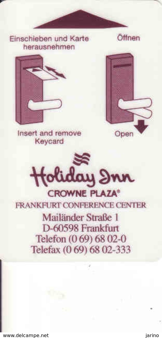 Germany, Hotel Magnetic Keycard, Holiday Inn Hotel - Frankfurt - Cartes D'hotel