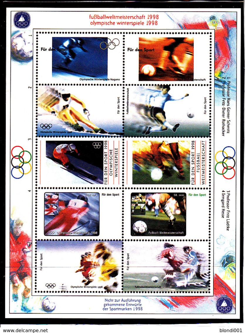 Olympics 1998 - Ice Hockey - Soccer - GERMANY - Sheet Vignette MNH - Hiver 1998: Nagano