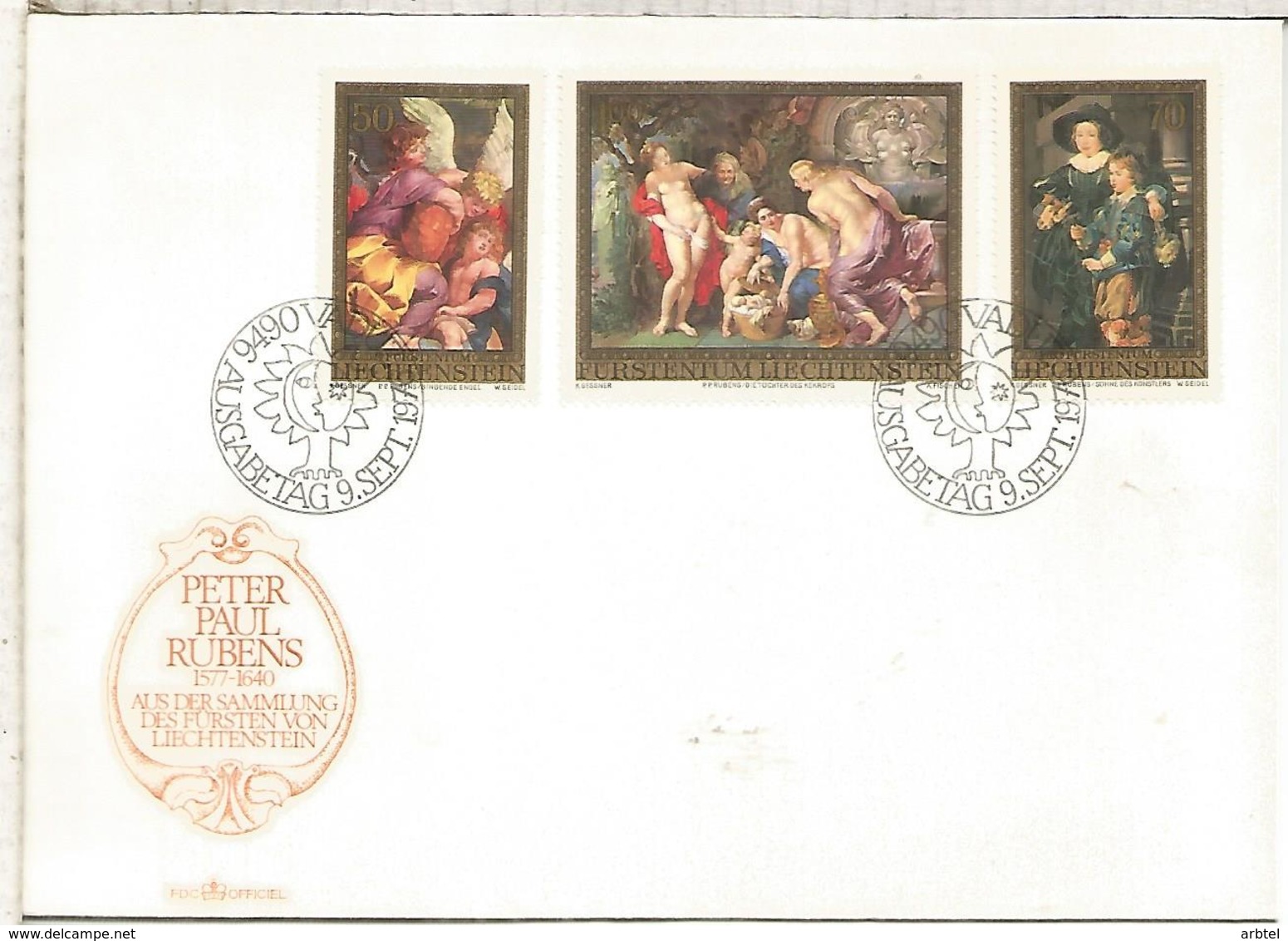 LIECHTENSTEIN FDC ARTE PINTURA RUBENS - Rubens