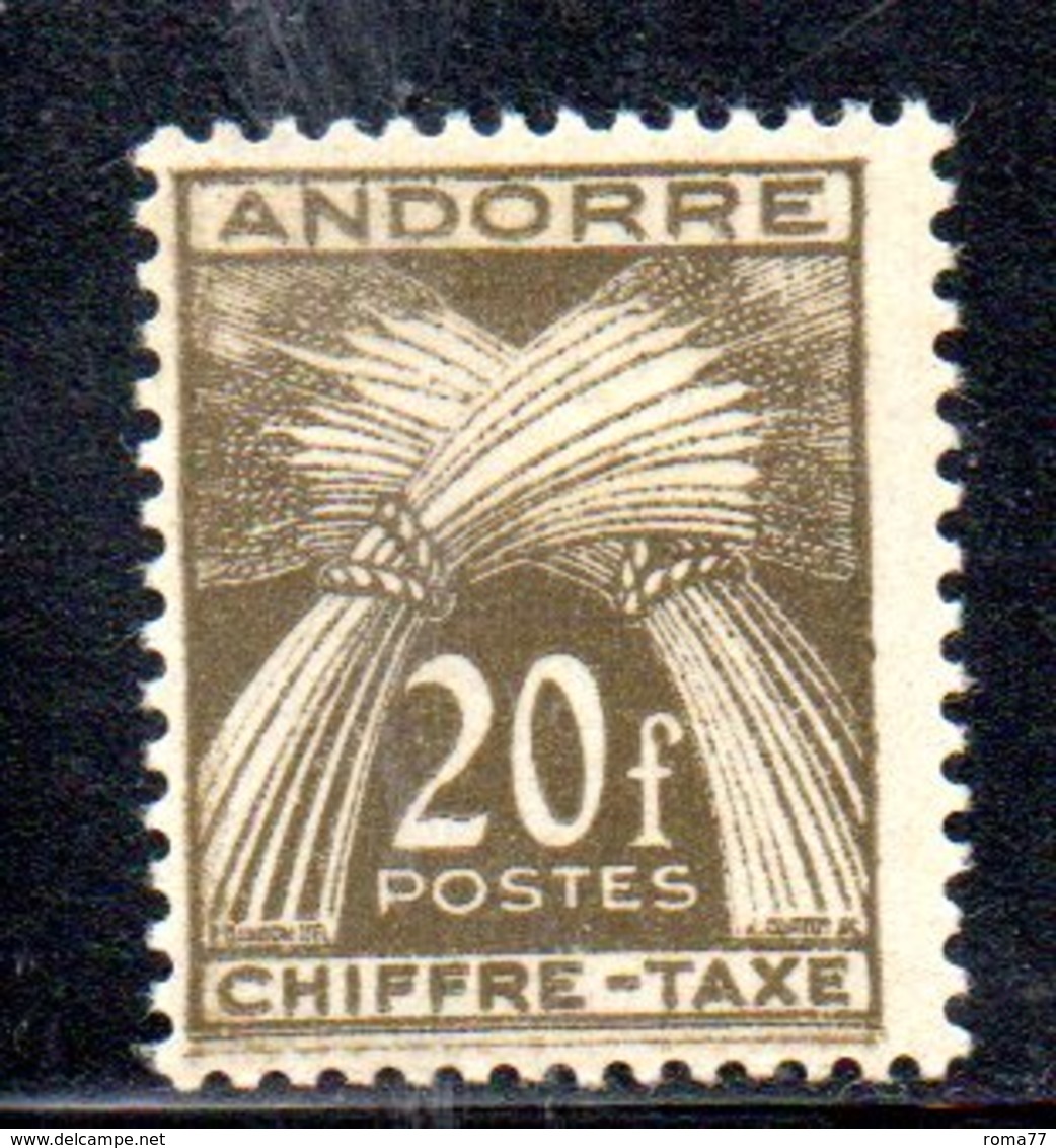 APR1314 - ANDORRA 1943 , Segnatasse N. 31 ***  MNH  (2380A) - Unused Stamps