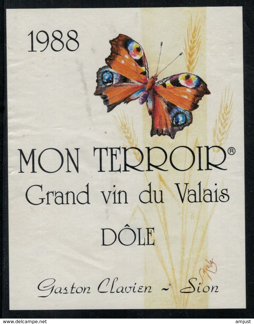 Etiquette De Vin // Dôle, Grand Vin Du Valais, Suisse - Butterflies