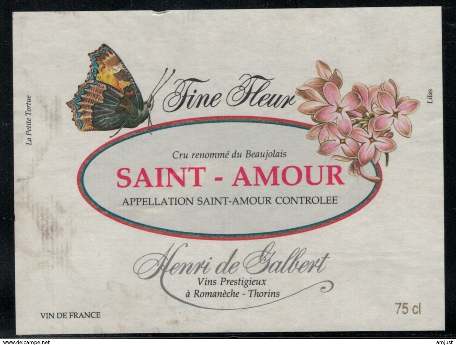 Etiquette De Vin // Saint-Amour, Papillon - Papillons