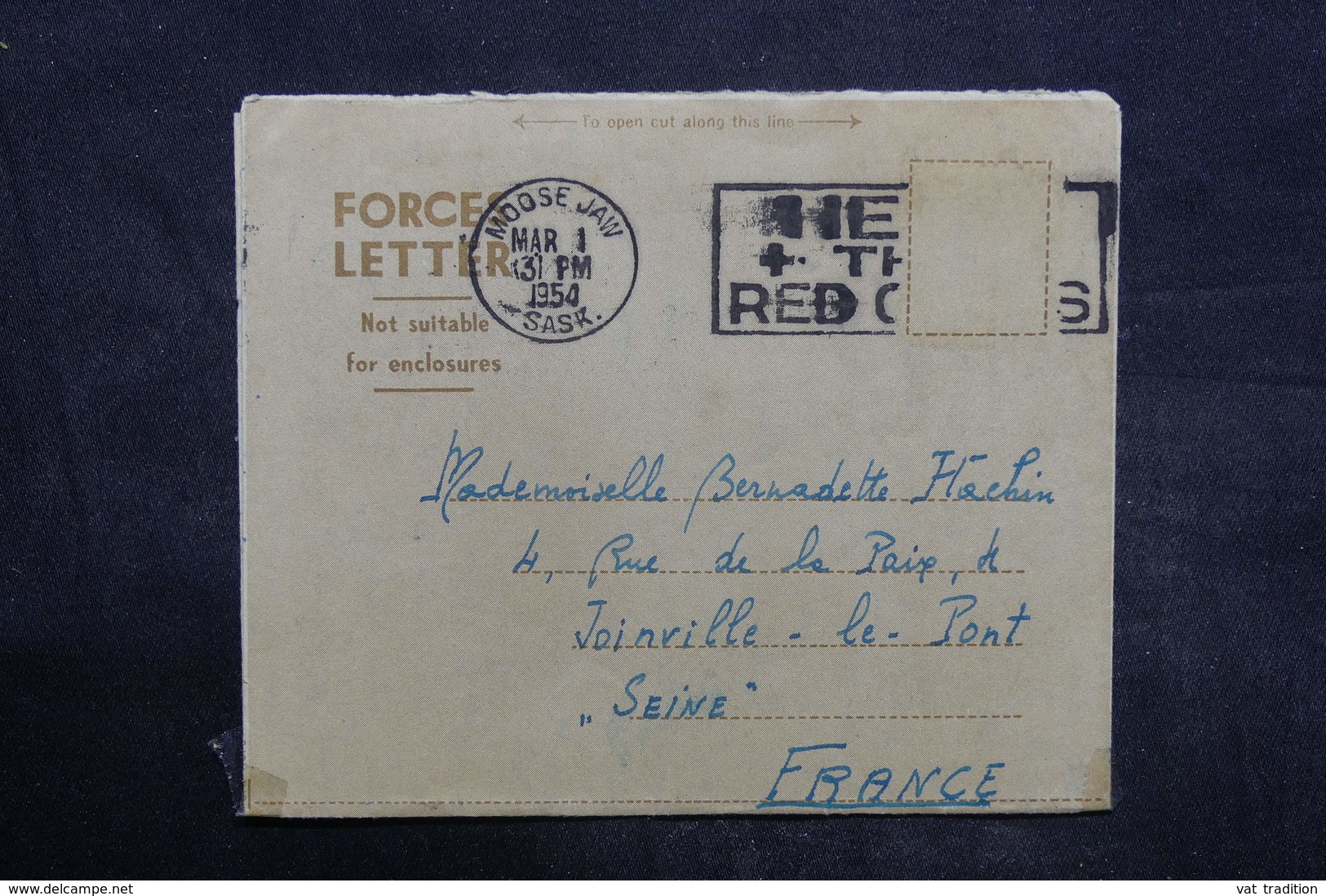 CANADA - Formulaire Pour Soldat De Moose Jaw En 1954 Pour La France - L 35938 - Storia Postale