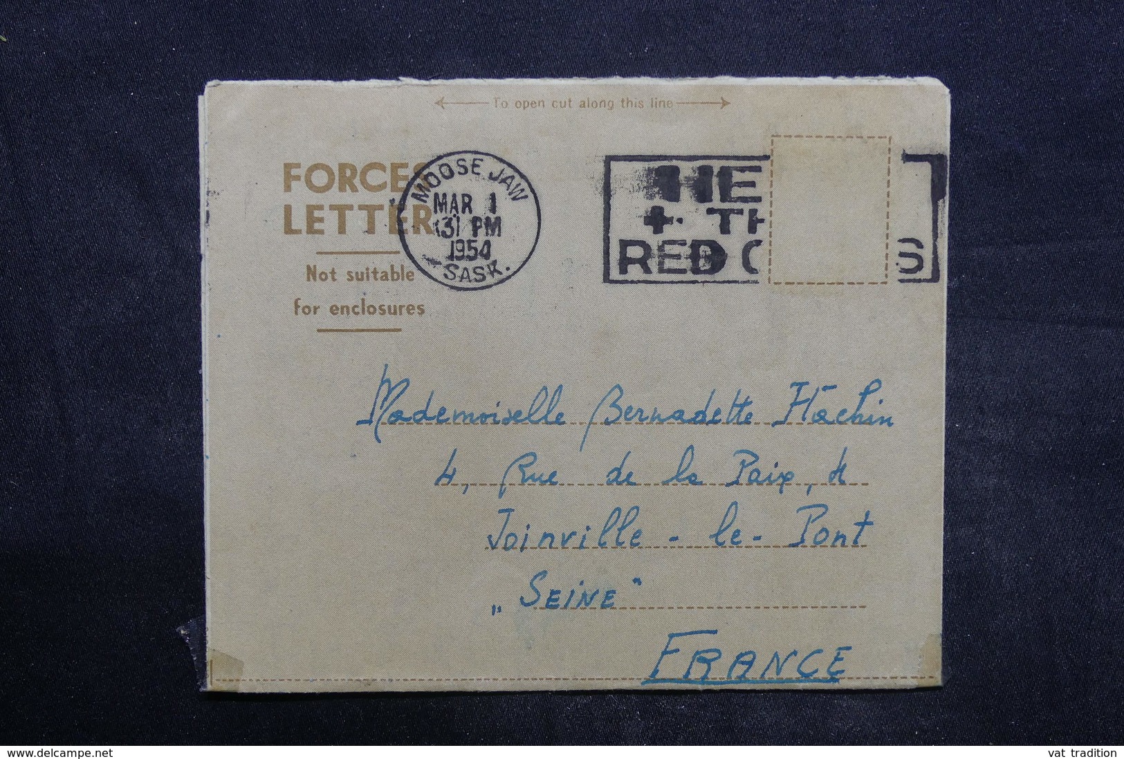 CANADA - Formulaire Pour Soldat De Moose Jaw En 1954 Pour La France - L 35938 - Lettres & Documents