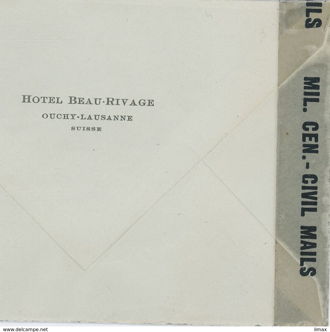 1947 Lausanne Brief Nach Berlin - Zensur US Civilcensorship 30276 (Hotel Beau Rivage) - Cartas & Documentos