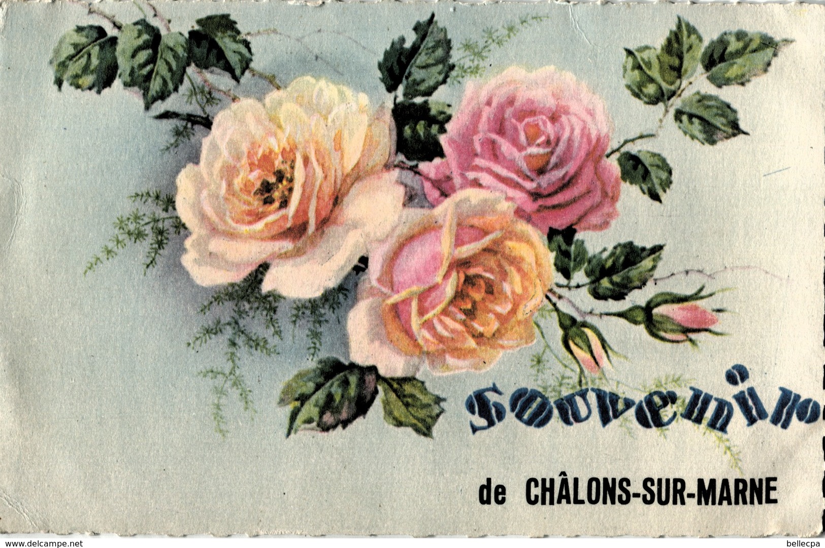 Cpa Fantaisie G.Artaud Gaby  Souvenir De Chalons-Sur-Marne Roses - Andere & Zonder Classificatie