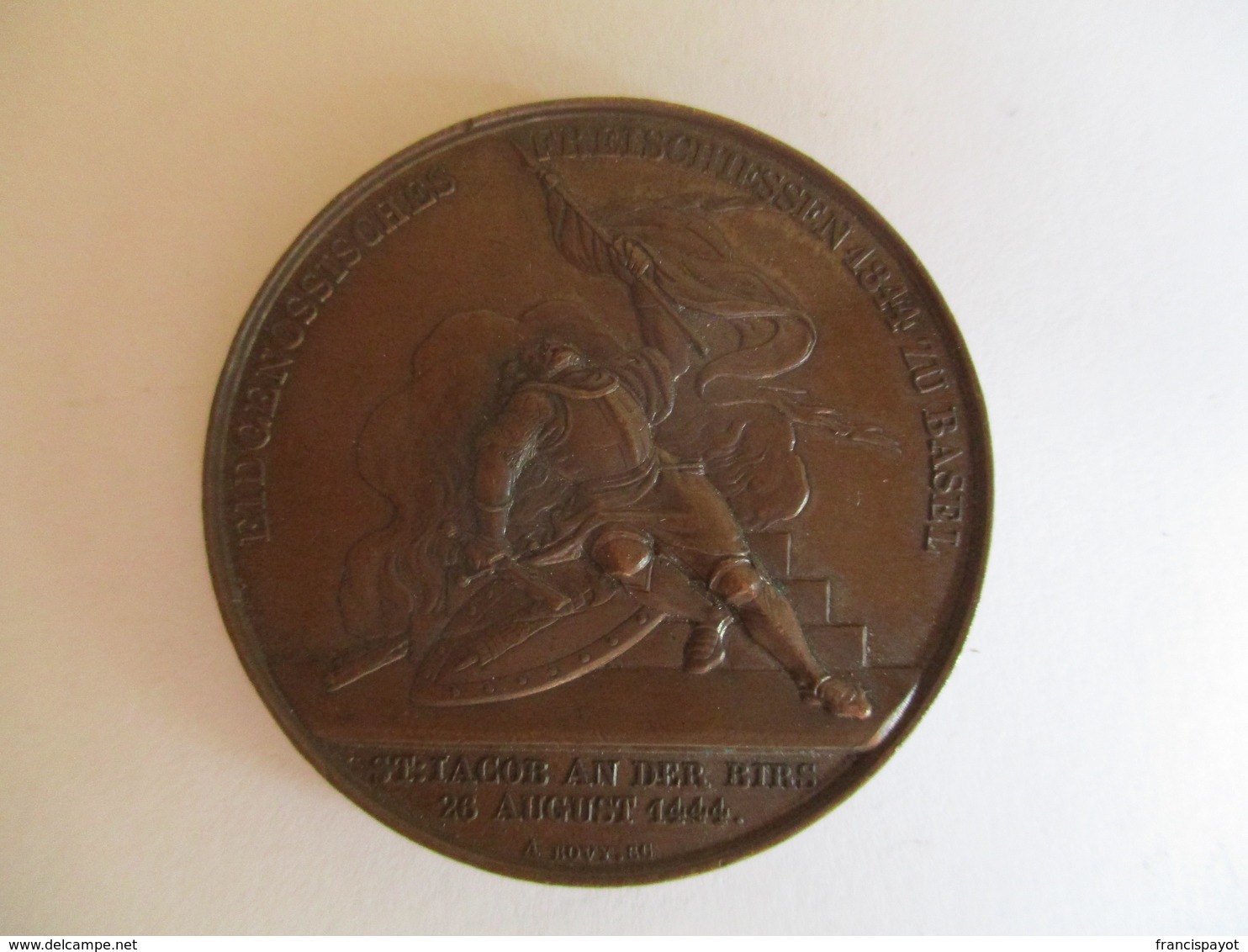 Suisse: Médaille 500ème Anniversaire De La Bataille De St Jacques Sur La Brise - 1944 - Bovy Graveur. - Adel