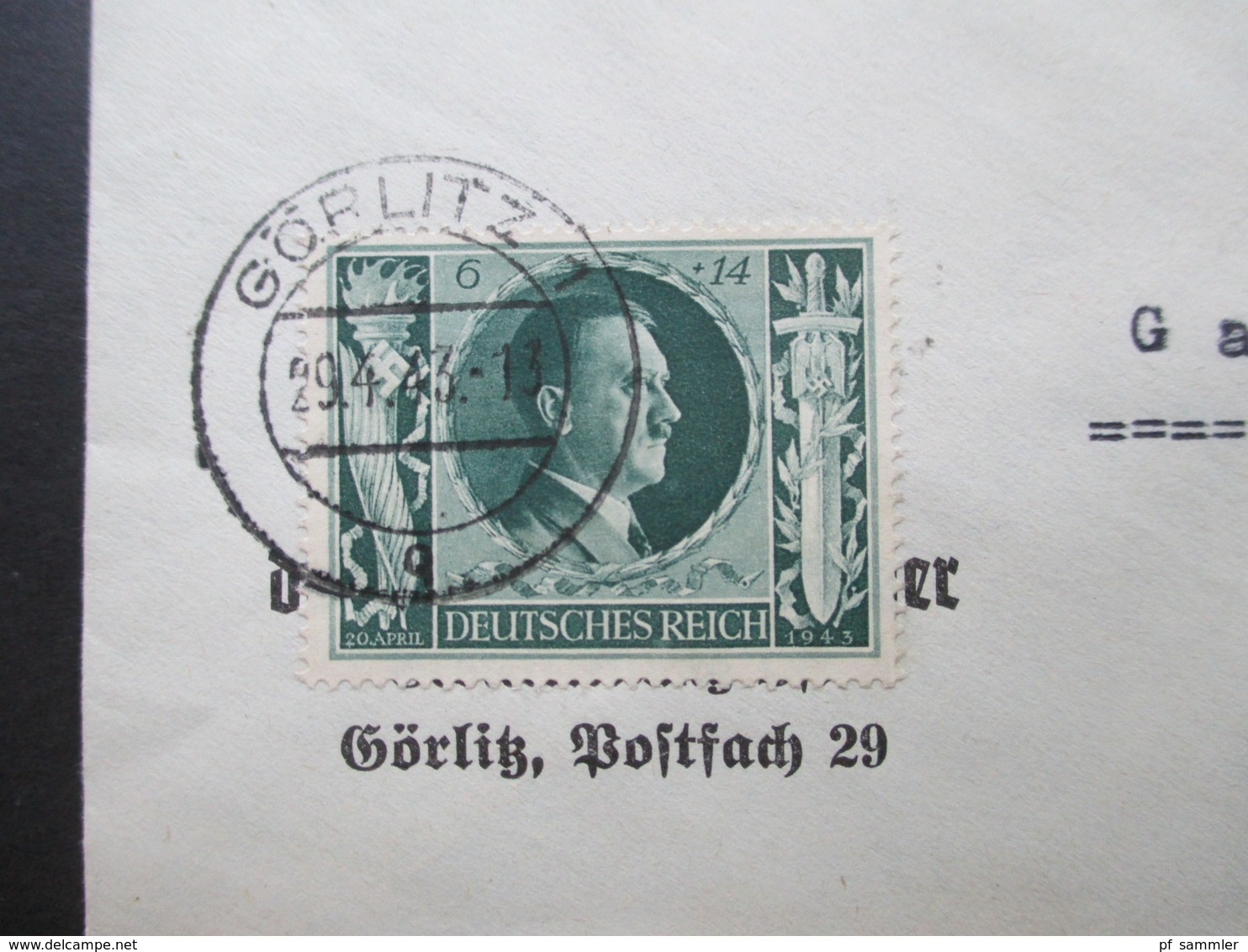 3. Reich 1943 54. Geburtstag Von Adolf Hitler 3 Marken Auf Einschreiben Von Görlitz 1 Nach Gablonz / Neiße - Lettres & Documents