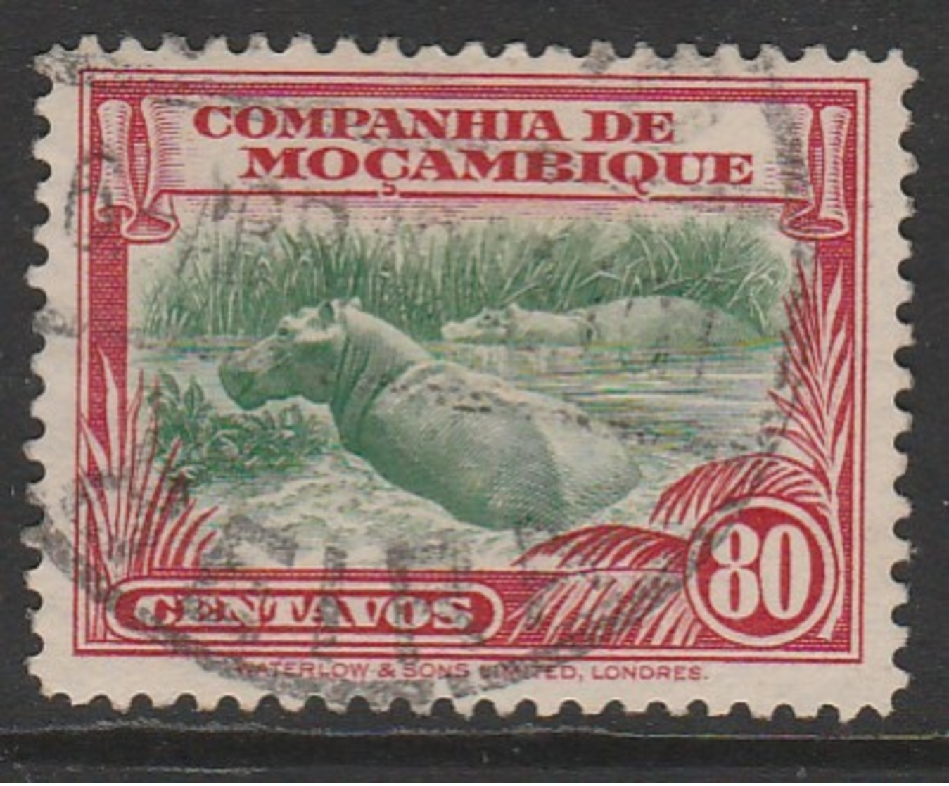 Mozambique 1937 Local Motives 80 C Carmine/green SW: 212 O Used - Mozambique