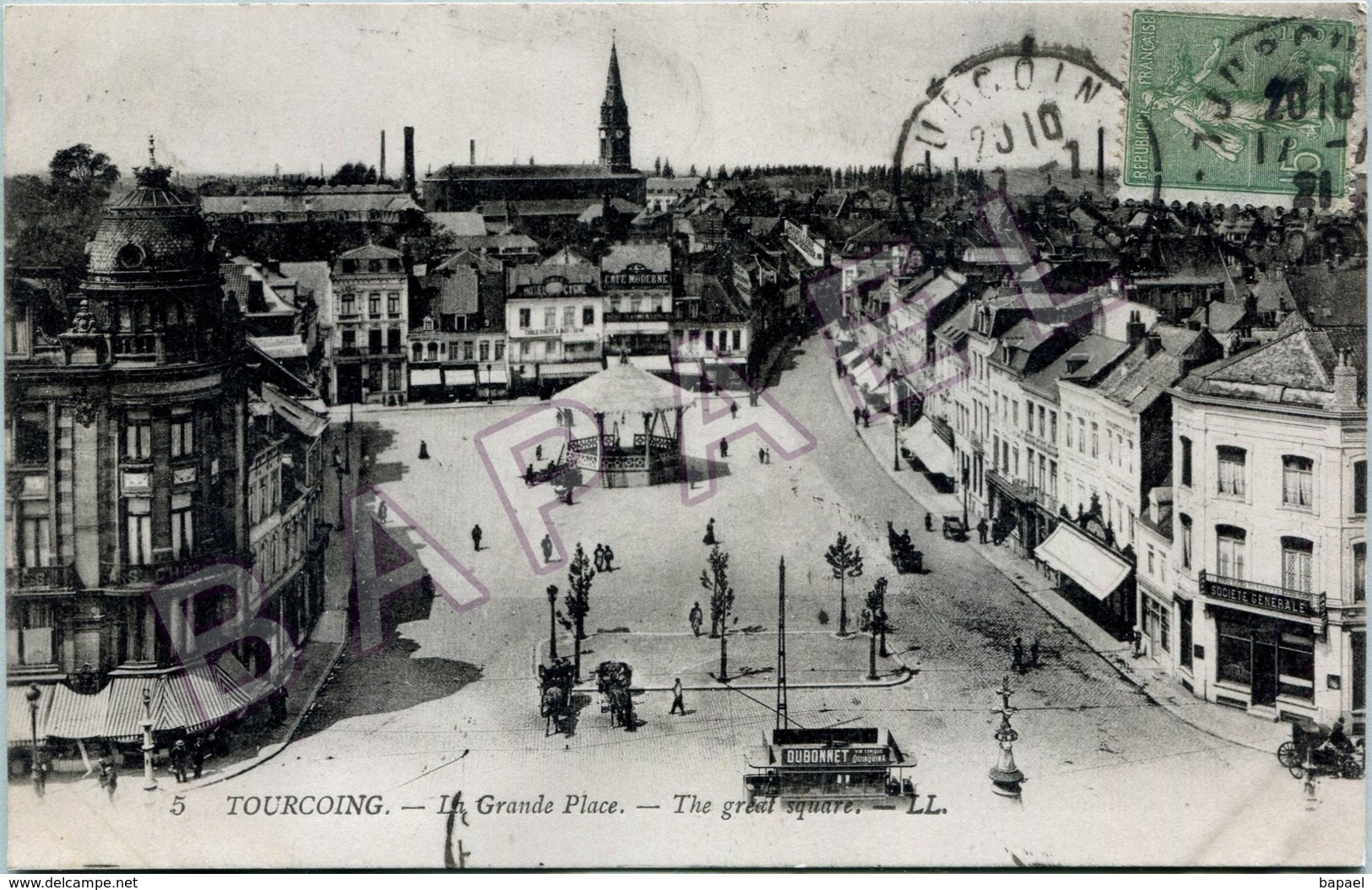 Tourcoing (59) - La Grande Place (Circulé En 1921) - Tourcoing