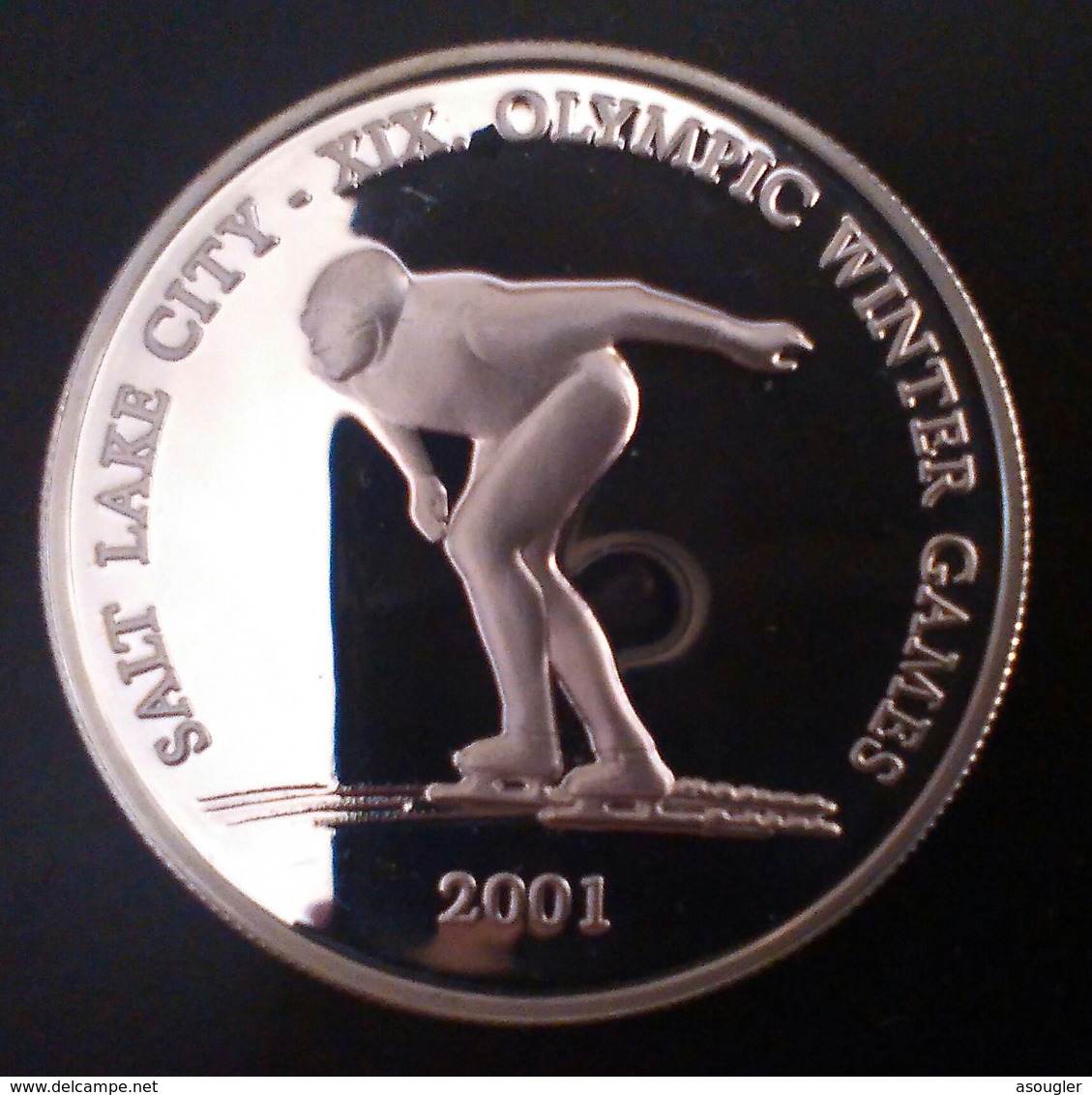 MONGOLIA 500 TUGRIK 2001 SILVER PROOF "XIX Olympics Winter Games " Free Shipping Via Registered Air Mail - Mongolei