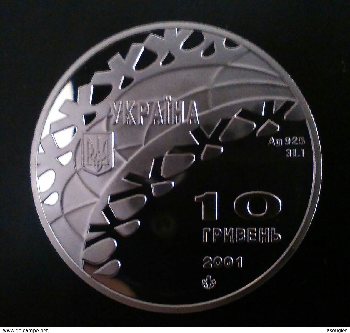 UKRAINE 10 HRYVEN 2001 SILVER PROOF "Olympics Games 2002" Free Shipping Via Registered Air Mail - Ukraine