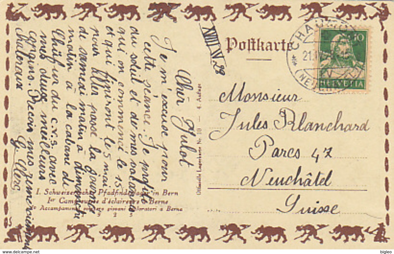 1. Schweiz. Pfadfinderlager In Bern 1925 - Signiert S - Gel.1925      (A-100-70816) - Pfadfinder-Bewegung