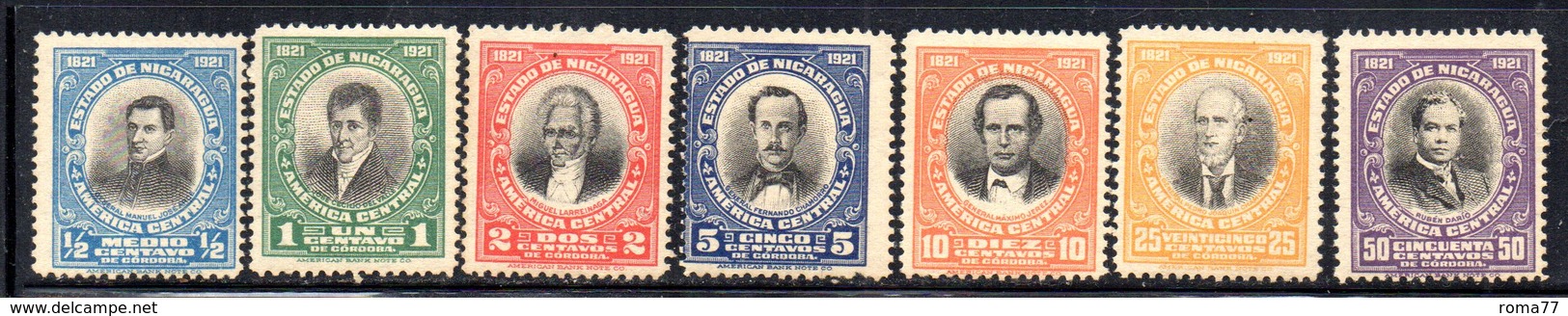 APR1938 - NICARAGUA 1921 , Serie Yvert N. 417/423  *  Linguella (2380A) - Nicaragua