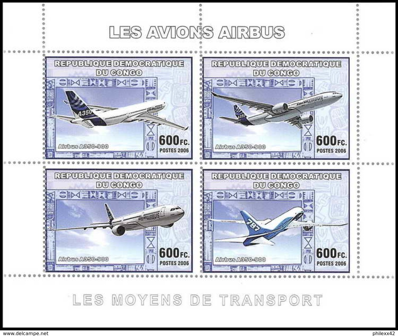 2298/ Bloc Neuf ** MNH Tirage Privé Local Stamp Vignette Avion (plane) Airbus A350 - Avions