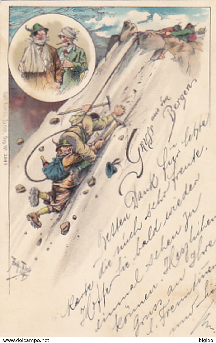 Gruss Aus Den Bergen - Signiert Arth.Thiele -1900      (A-100-71013) - Thiele, Arthur