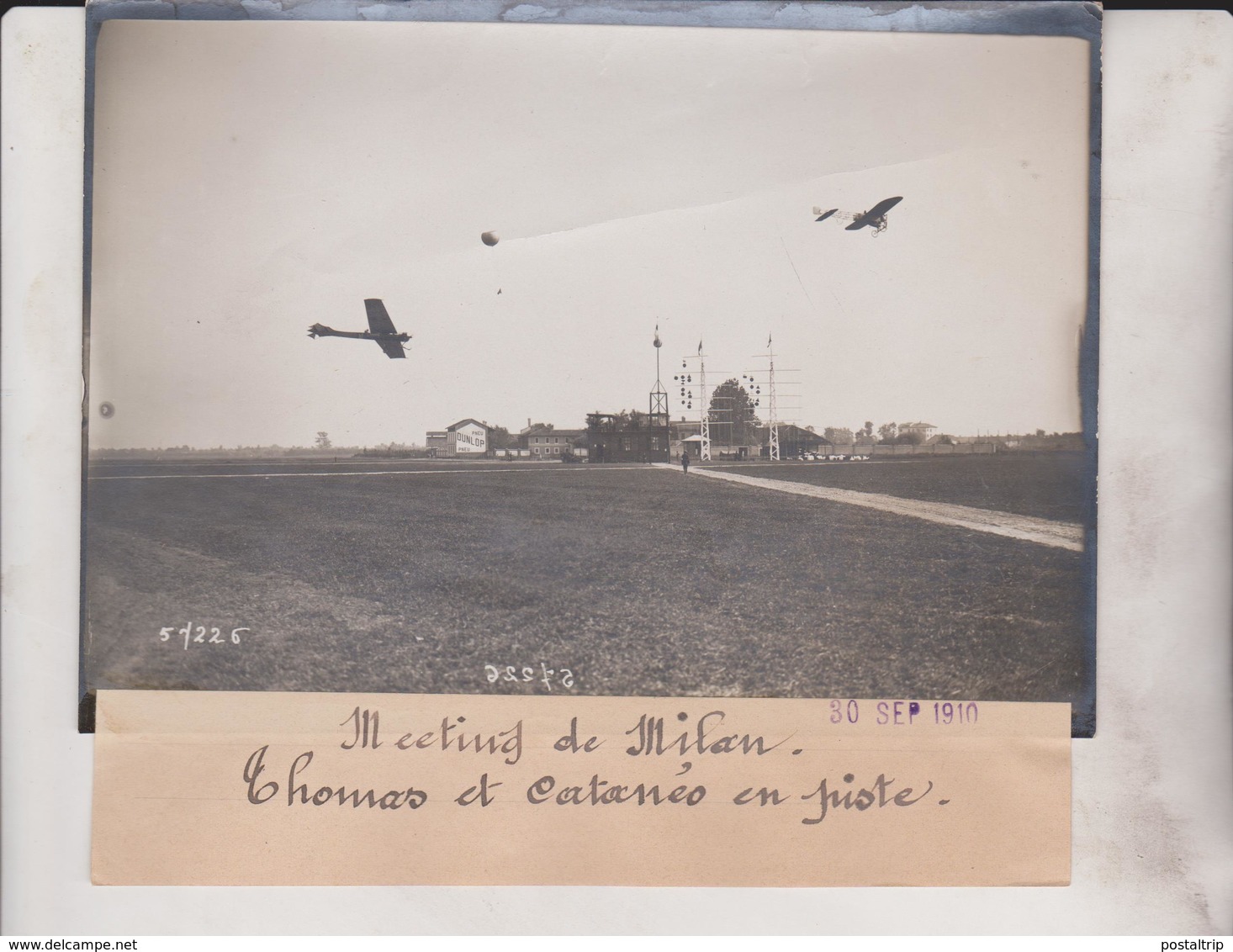 1910 MEETING DE MILÁN THOMAS ET CATANEO EN PISTE 18*13CM Maurice-Louis BRANGER PARÍS (1874-1950) - Aviación