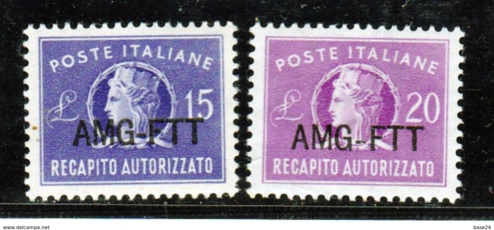 1949-52 Italia Italy Trieste A RECAPITO AUTORIZZATO Serie Di 2v. (4/5) MNH** 15 Cent Gomma Ingiallita - Paketmarken/Konzessionen