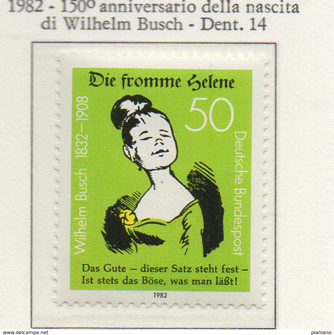 PIA - GERMANIA : 1982 : 150° Anniversario Della Nascita Del Disegnatore, Poeta E Filosofo Wilhelm Busch - (Yv 961) - Disease