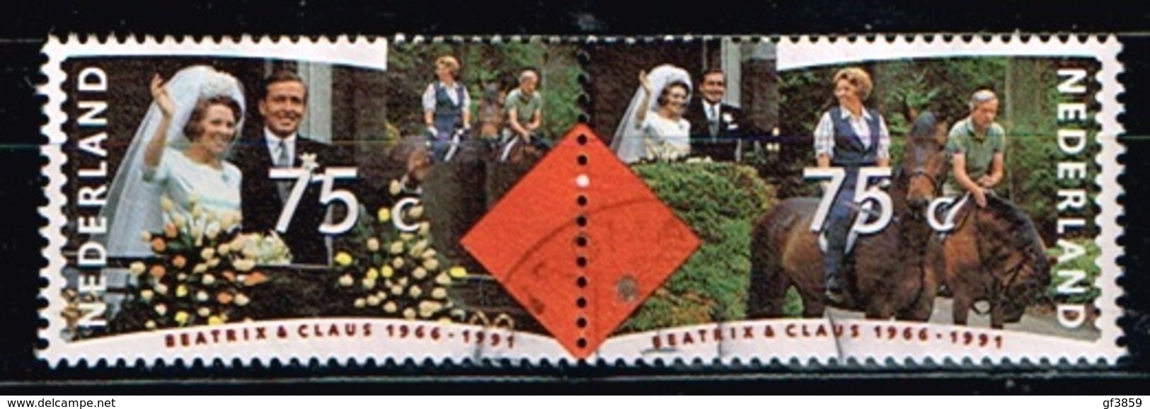 PAYS-BAS - Oblitérés/Used/ 1991 - 25 Ans De Mariage Reine Beatrix/Prince Claus - Used Stamps