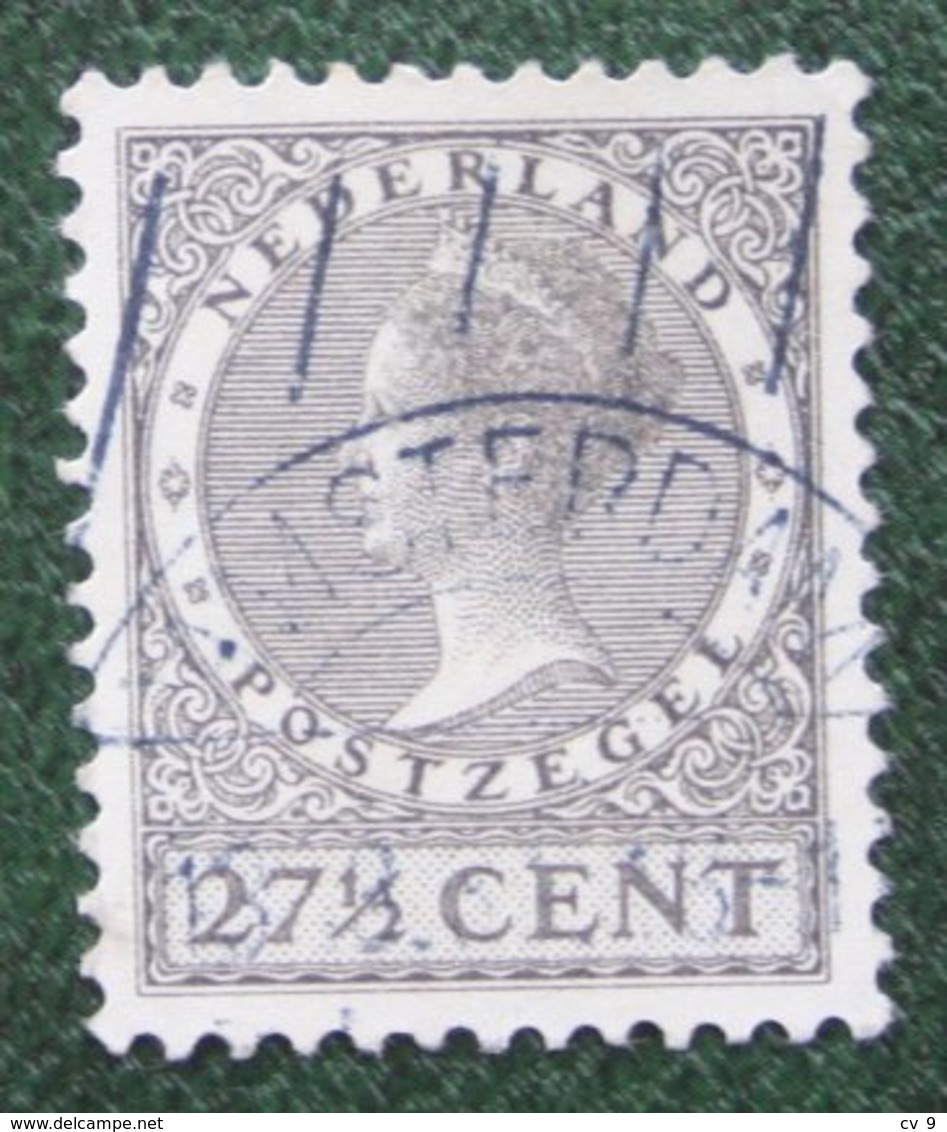 27 1/2 Ct Wilhelmina Perf 12 1/2 Watermark Rings NVPH 193 A (Mi 217 A) 1926 1928 Gestempeld USED NEDERLAND / NIEDERLANDE - Used Stamps