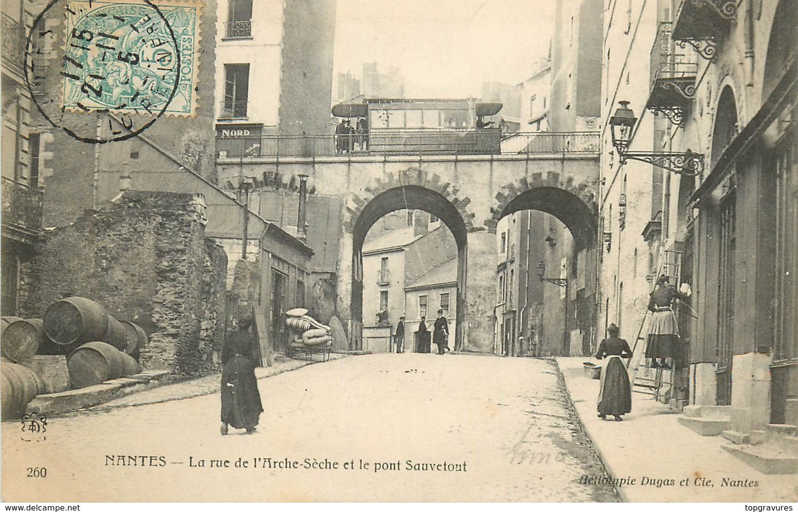 44 - Nantes - La Rue De L Arche Seche Et Le Pont Sauvetout - Nantes