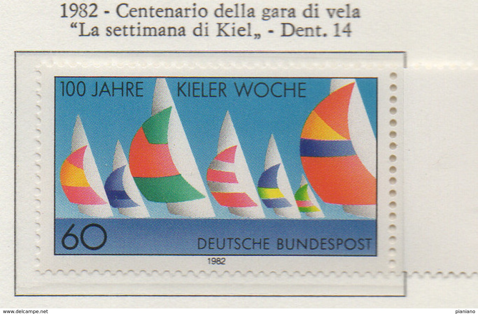 PIA - GERMANIA : 1982 : Centenario Della Gara Di Vela "Settimana Di Kiel" - (Yv 964) - Vela