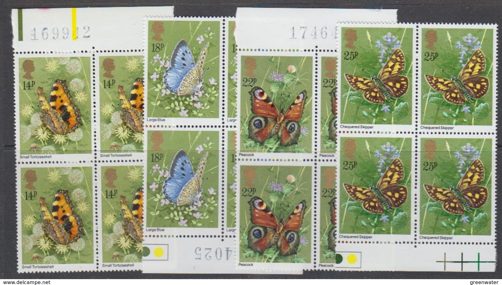 Great Britain 1981 Butterflies 4v Bl Of 4 ** Mnh (43608) - Ongebruikt