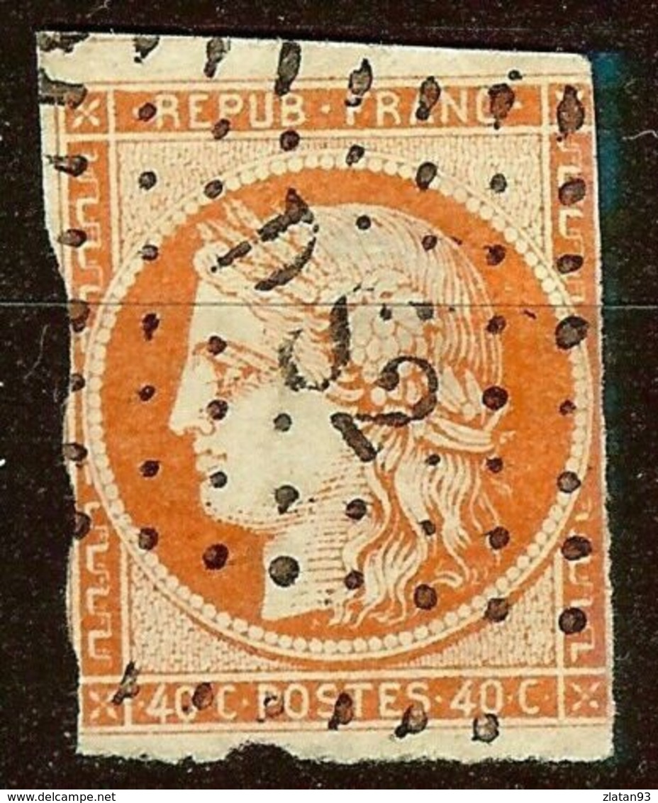 RARE CERES N°5a 40c Orange Vif Oblitéré Losange DS2 Cote 600 Euro PAS D'AMINCI - 1849-1850 Ceres