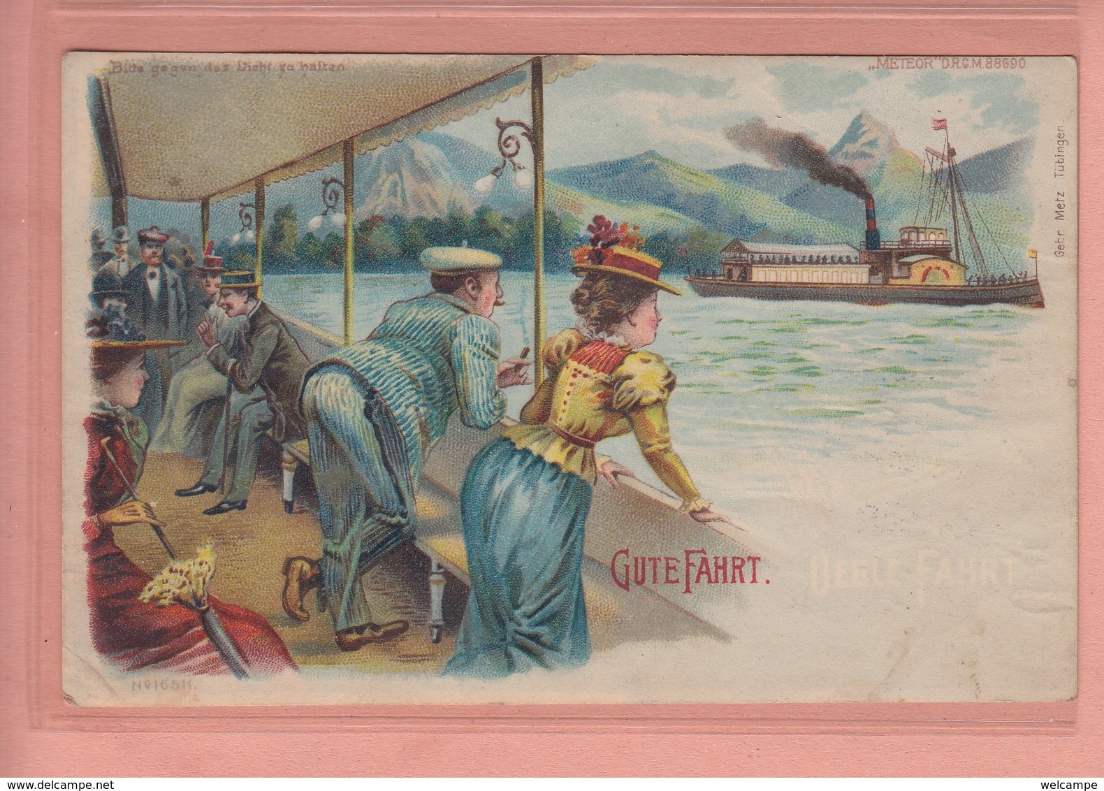 OLD POSTCARD -  LITHO HOLD TO LIGHT - METEOR - SHIPPING SWITZERLAND  (2) - Autres & Non Classés