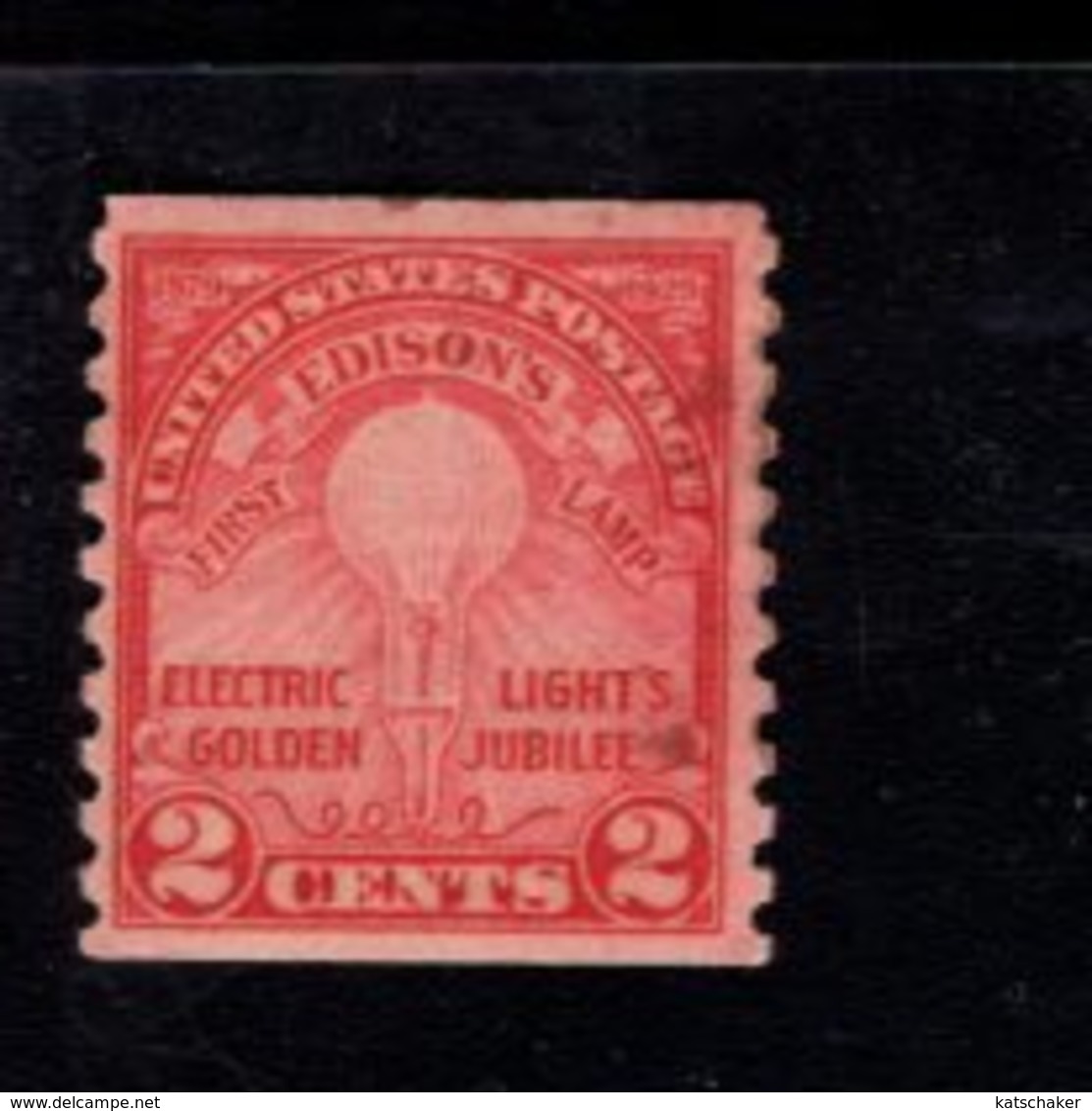 803494031 1929 SCOTT 656 MET SCHARNIER - HINGEND - MIT FALZ (X) EDISONS FIRST LAMP - Unused Stamps